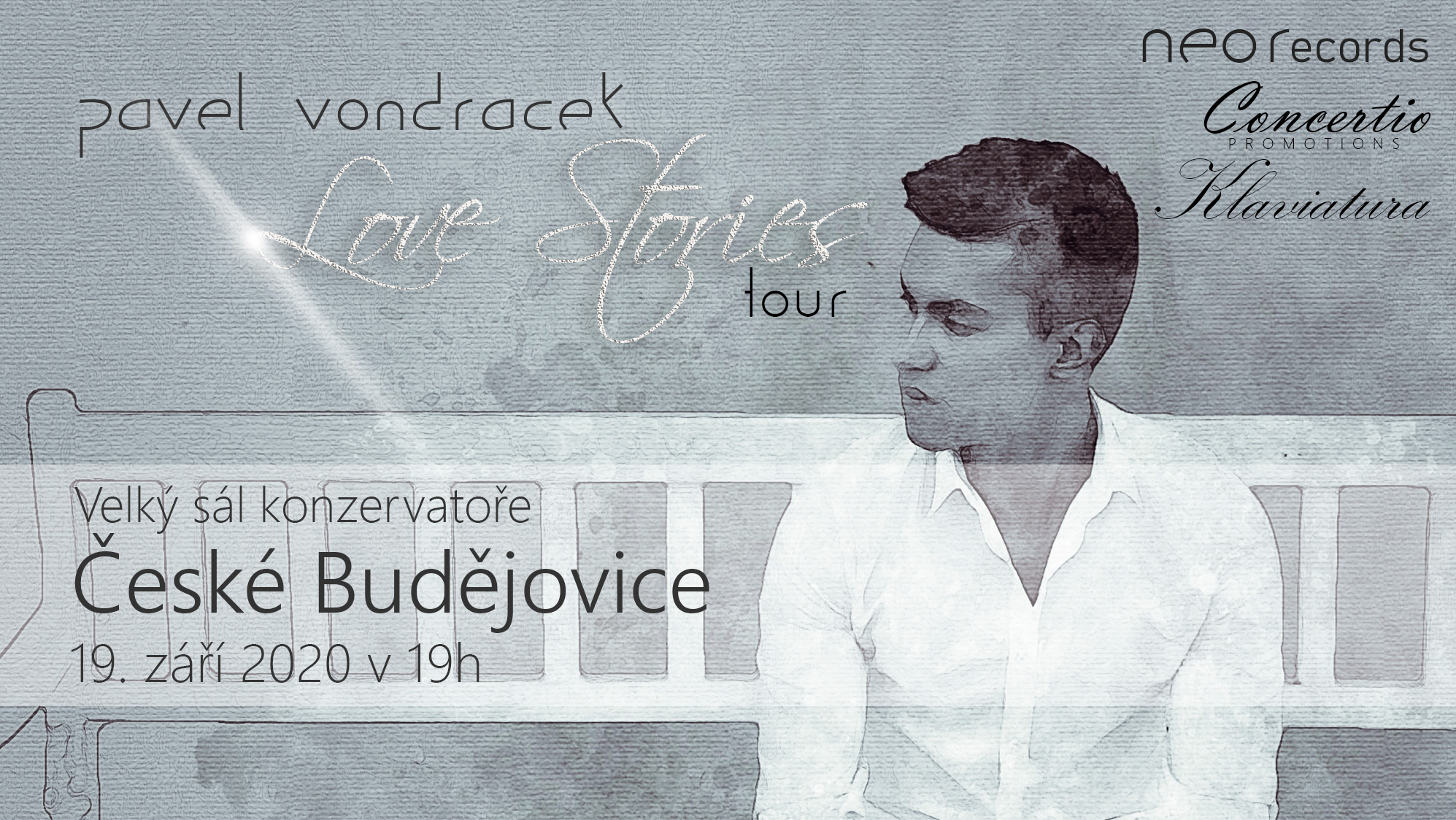 Pavel Vondráček - Love Stories Tour - koncert v Českých Budějovicích -Konzervatoř České Budějovice, Kanovnická 391, České Budějovice