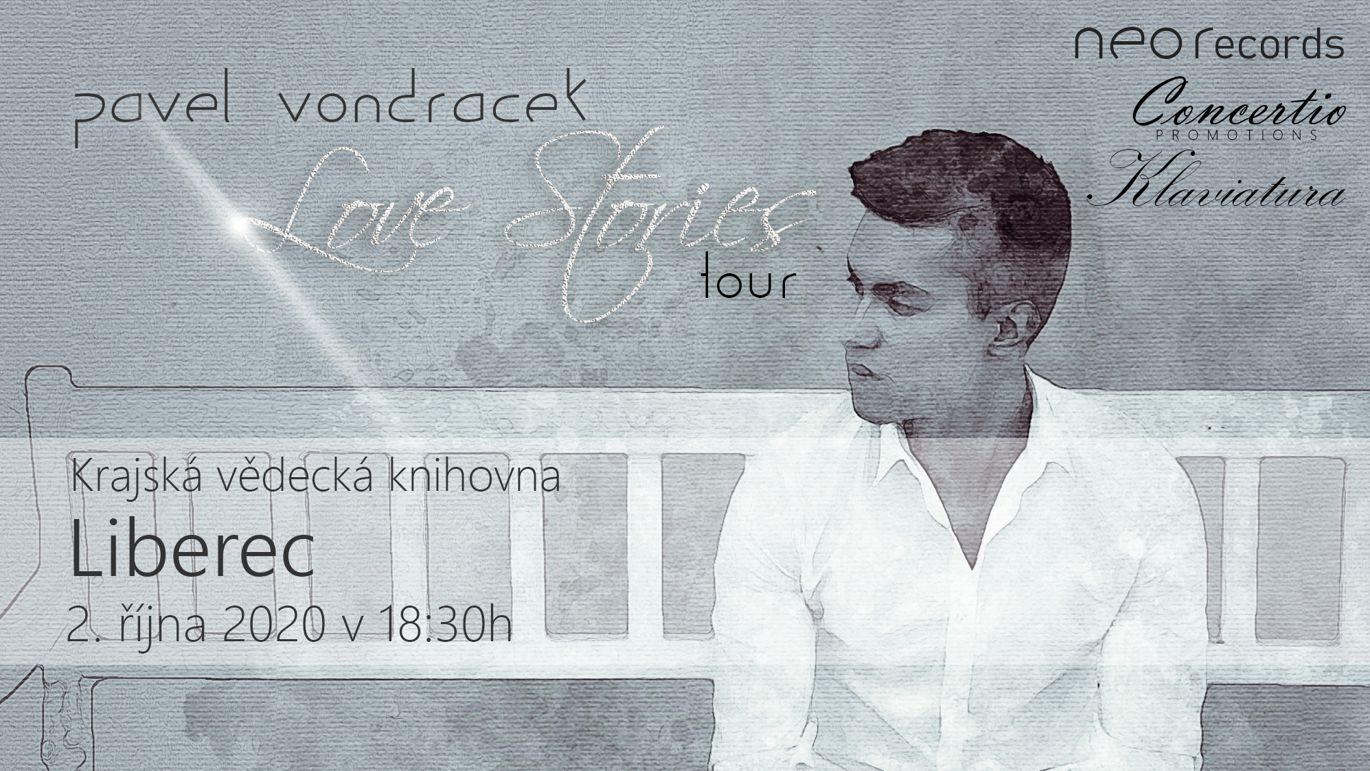 Pavel Vondráček - Love Stories Tour - koncert v Liberci -Krajská vědecká knihovna Liberec, Rumjancevova 1362/1